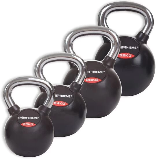 Sport-Thieme Kettlebell-Set "Gummiert Mit Glattem Chrom-Griff" 5 Sport-Thieme Kettlebell-Set "Gummiert Mit Glattem Chrom-Griff" – Bild 3